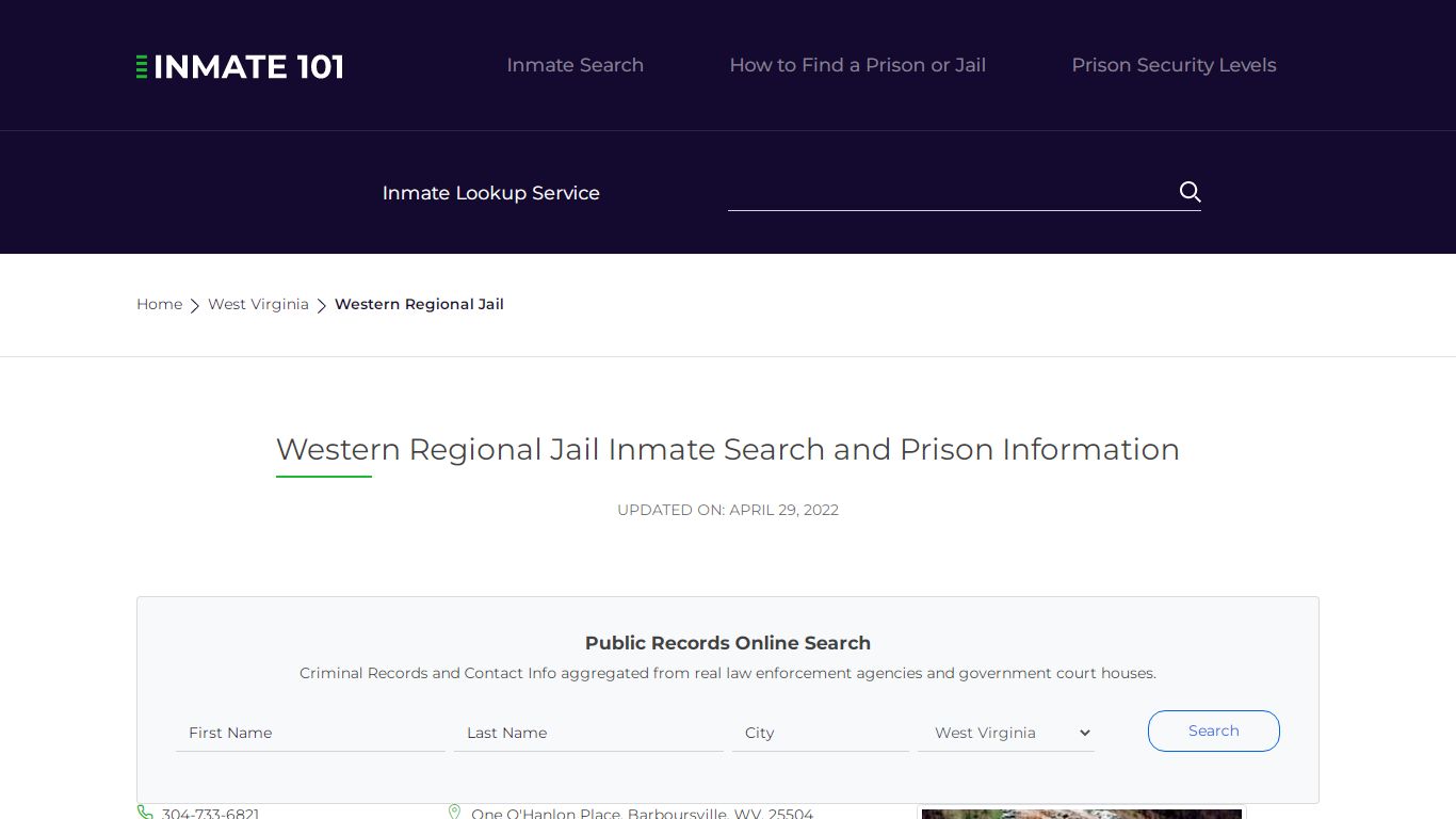 Western Regional Jail Inmate Search, Visitation, Phone no ...